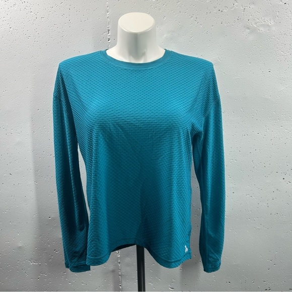 Tek Gear Turquoise Mesh Workout Gear Long Sleeve Top L - Picture 1 of 6
